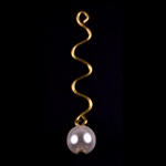 Fancy Earring/Neck Zig-Zag Dangle w/8mm Pearl