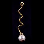 Fancy Earring/Neck Spiral Dangle w/8mm Pearl-