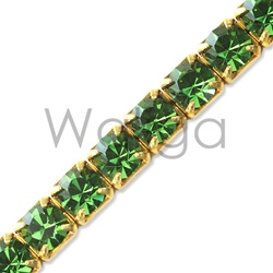 Rhinestone Chain Green Turmaline