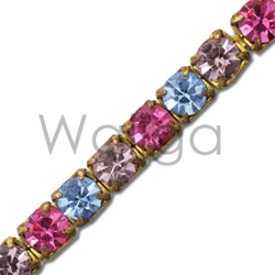 Rhinestone Chain Light Sapphire, Amethyst & Rose
