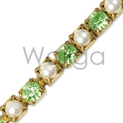 Rhinestone Chain Pearl Peridot