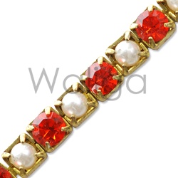 Rhinestone Chain Pearl and Hyacinth
