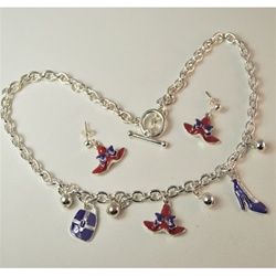 Red Hat Necklace Earring Set
