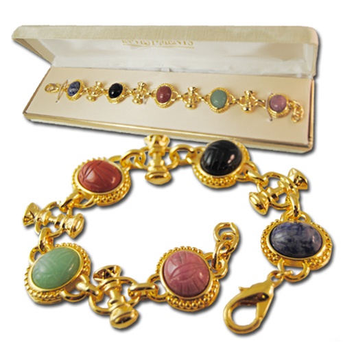 14K Yellow Gold Agate and Carnelian Scarab Bracelet – Long's Jewelers