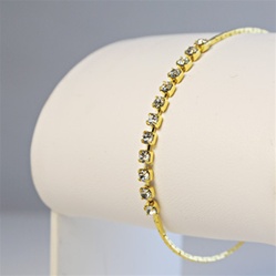 Gold Plated Chain Bracelet with Crystal
