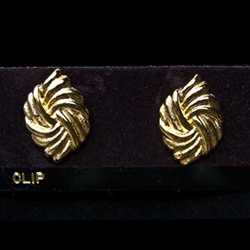 Fancy Gold Plated Clip Earrings