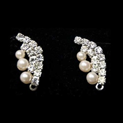 CZ and Pearl post earrings.