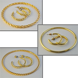 Three Bracelet & Earring Sets Elegant Bracelet and matching hoop earrings in 3 different styles, only $9.99!