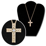 Wholesale CZ Cross Pendant Necklace
Gold tone finish with 8mm cz stone. Cross measure approx. 1 1/4" wide" x 1 3/4" tall" On a 20 inch chain.