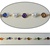 Octagon & Pearl Crystal Lucite Chain Multi colored crystal lucite stones in silver plated setting. 8 colored stones with alternating 8mm pearls, sold in 10 Feet minimum lengths.