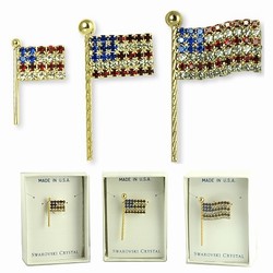 Swarovski Crystal Flag Pins