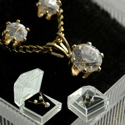 Wholesale Jewelry - Cubic Zirconia Necklace earring set in gift box