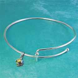 Multi Colored Rhinestone Ball Charmed Bracelet