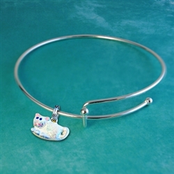 White Kitten Charmed Bracelet
