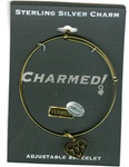 Sterling Silver, Charmed Bracelet, Exclusive Waliga Original! Mom Heart