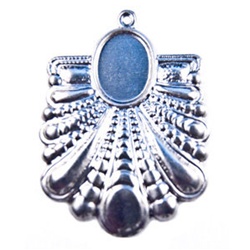 Filigree Finding Earring Pendant Setting for 8X13 Oval - Raw Stamping