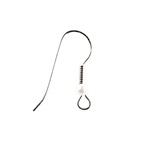 Ear Wire with Pearl- Coil - Silver Plate