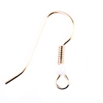 Ear Wire with Pearl- Coil - Gold Plate