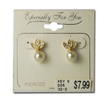 Rhinestone & Pearl Earring Set