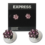 Pink Crystal and flower Earrings