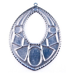 Filigree Finding Earring Pendant - Raw Steel Stamping
