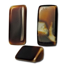 Genuine West German Glass Buffalo horn color glass triangle stone, 1/3" x 1/2" (6 pcs minimum)