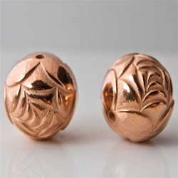 Rose Copper Coated Beads