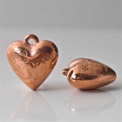 Heart Copper Coated Beads