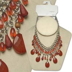 Wholesale Carnelian Color Multistrand Necklace