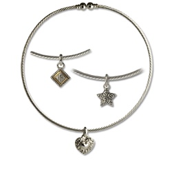 Choker Necklace with 3 charms