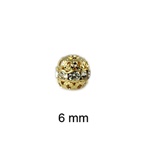 Gold Plated Rhinestone Balls 6 mm